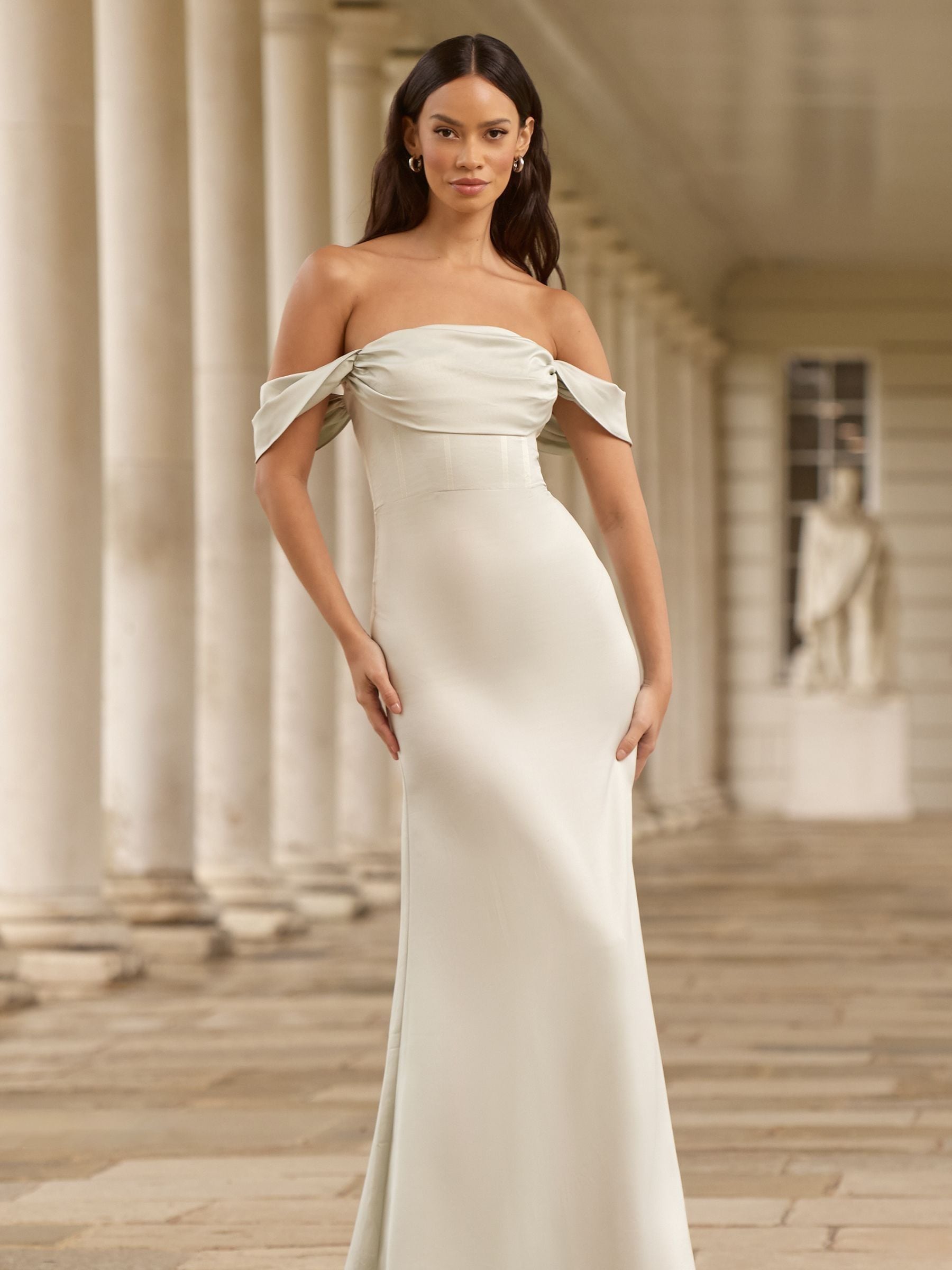 Satin cowl maxi dress cheap