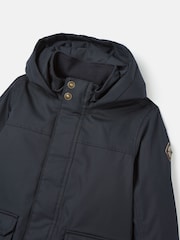 Joules Kids' Ultimate Navy Blue Waterproof Coat with Quilted Lining - Image 3 of 6