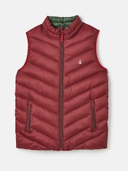 Joules Boys' Crofton Gilet Burgundy Red Showerproof Padded Gilet - Image 1 of 4