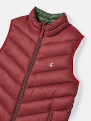 Joules Boys' Crofton Gilet Burgundy Red Showerproof Padded Gilet - Image 3 of 4
