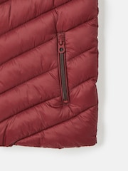 Joules Boys' Crofton Gilet Burgundy Red Showerproof Padded Gilet - Image 4 of 4