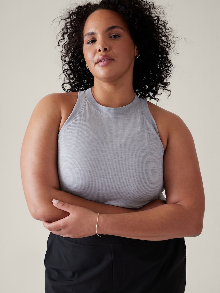 Athleta Grey Renew Seamless Racerback Tank Top - Image 1 of 5 Athleta Grey Renew Seamless Racerback Tank Top - Image 1 of 5
