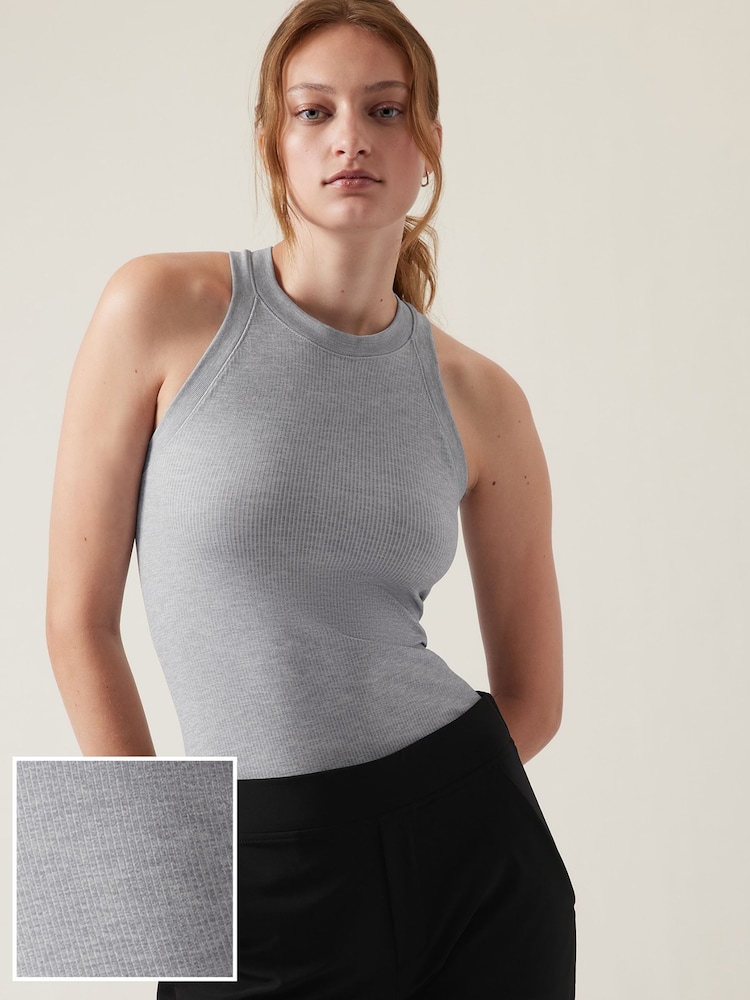 Athleta Grey Renew Seamless Racerback Tank Top - Image 2 of 5 Athleta Grey Renew Seamless Racerback Tank Top - Image 2 of 5
