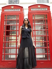 Threadbare Black Tiered Frill Maxi Skirt - Image 4 of 6