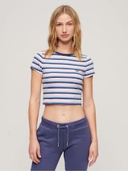 Superdry Multi Vintage Stripe Crop T-Shirt - Image 1 of 3