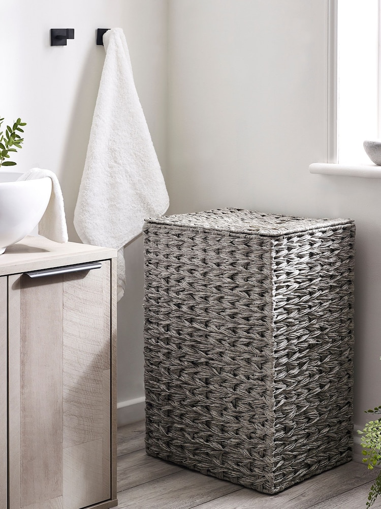 Grey Hepworth Wicker Hamper Laundry - Image 1 of 4