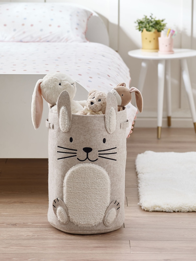 Rabbit Grey Felt Character Bag Laundry Basket - Image 2 of 4