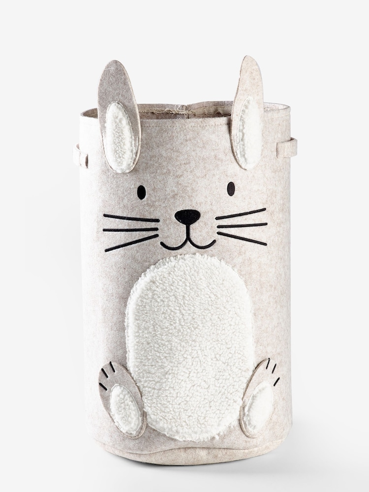 Rabbit Grey Felt Character Bag Laundry Basket - Image 4 of 4
