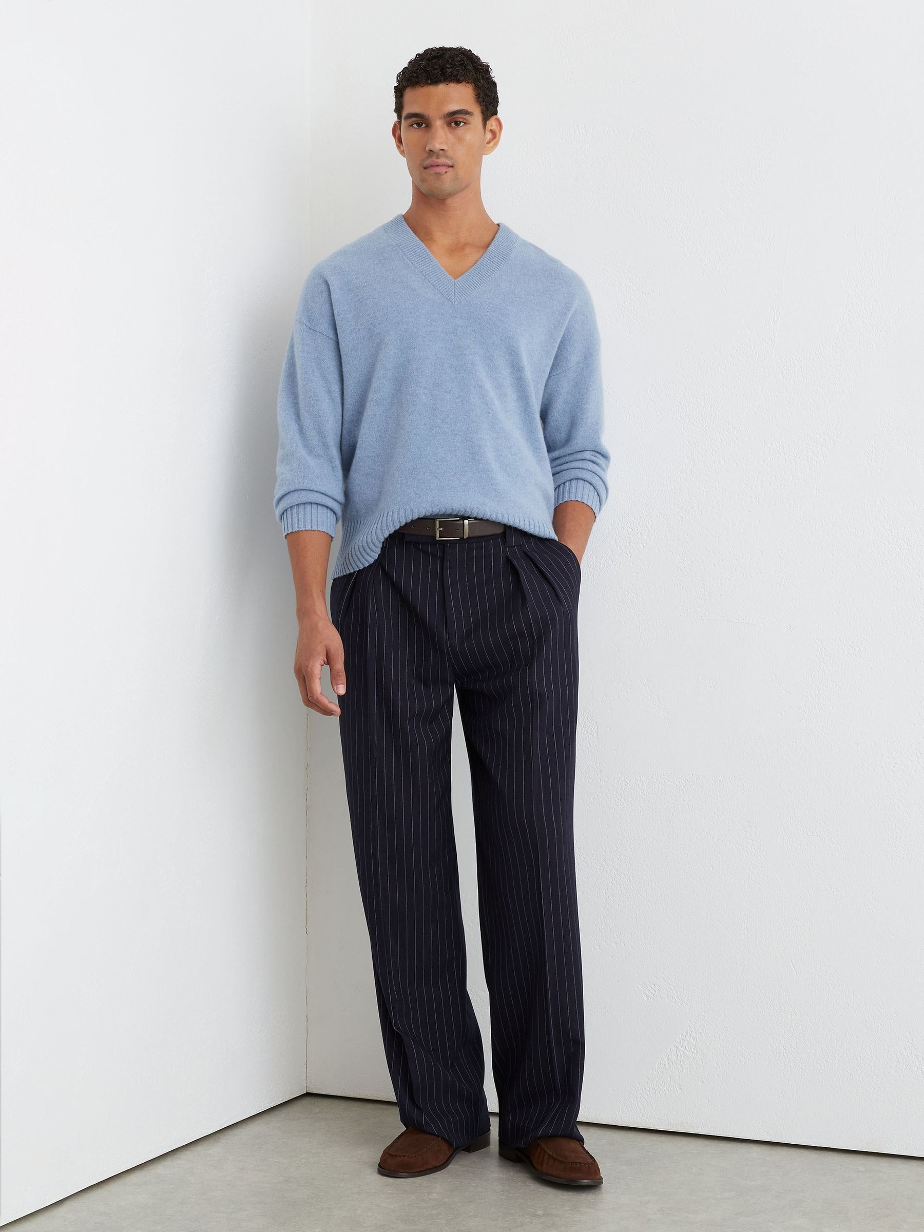 Buy Reiss Soft Blue Alberz Wool-Cashmere V-Neck Jumper from Next USA