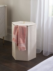 Natural Madison Velvet Hexagon Laundry Basket - Image 1 of 4