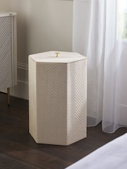 Natural Madison Velvet Hexagon Laundry Basket - Image 2 of 4