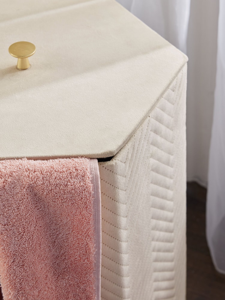 Natural Madison Velvet Hexagon Laundry Basket - Image 3 of 4
