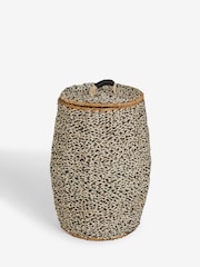 Black/White Seagrass Hamper Laundry Basket - Image 4 of 6