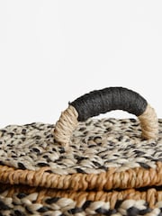 Black/White Seagrass Hamper Laundry Basket - Image 5 of 6