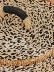 Black/White Seagrass Hamper Laundry Basket - Image 6 of 6