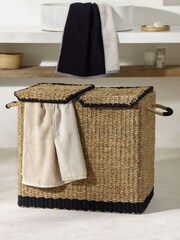 Monochrome Seagrass Sorter Laundry Basket - Image 1 of 5