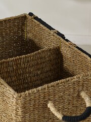 Monochrome Seagrass Sorter Laundry Basket - Image 4 of 5