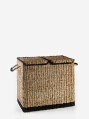 Monochrome Seagrass Sorter Laundry Basket - Image 5 of 5