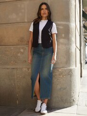 Threadbare Vintage Denim Maxi Skirt - Image 3 of 4
