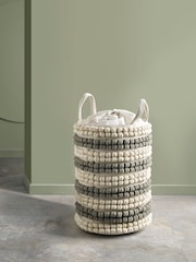 Sage Green Bobble Laundry Basket - Image 2 of 5