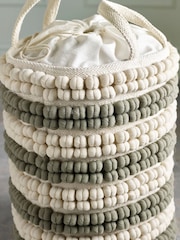 Sage Green Bobble Laundry Basket - Image 3 of 5