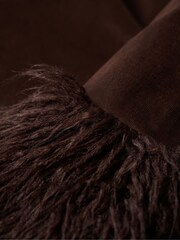 Superdry Brown Faux Fur Lined Afghan Coat - Image 5 of 6