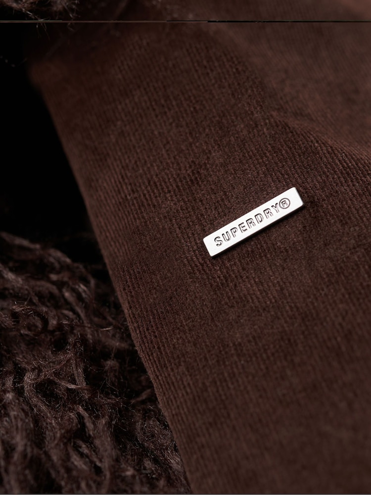 Superdry Brown Faux Fur Lined Afghan Coat - Image 6 of 6
