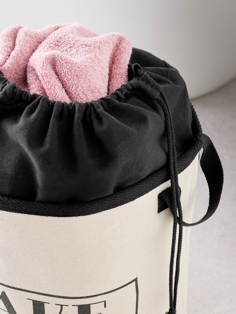 Black/White Slogan Laundry Basket - Image 2 of 3