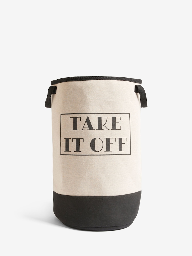 Black/White Slogan Laundry Basket - Image 3 of 3