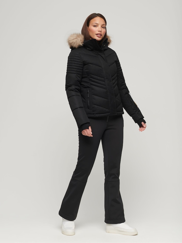 Superdry Black Ski Luxe Puffer Jacket - Image 3 of 3
