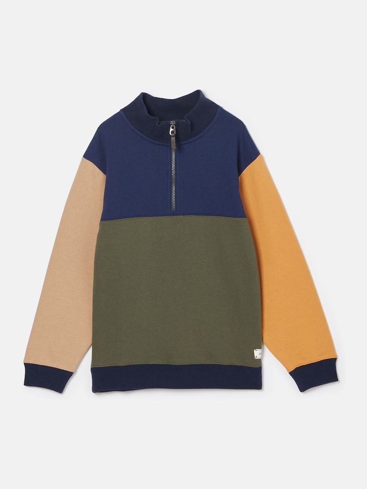 Joules Elliot Colourblock-Sweatshirt mit Viertelreißverschluss für Jungen - Bild 1 von 3 Joules Elliot Colourblock-Sweatshirt mit Viertelreißverschluss für Jungen - Bild 1 von 3