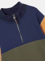 Joules Boys' Elliot Multi Colourblock Quarter Zip Sweatshirt - Image 3 of 3