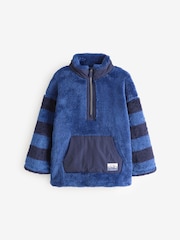 Joules Boys' Always Cosy Blue Half Zip Borg Fleece - Image 5 of 5