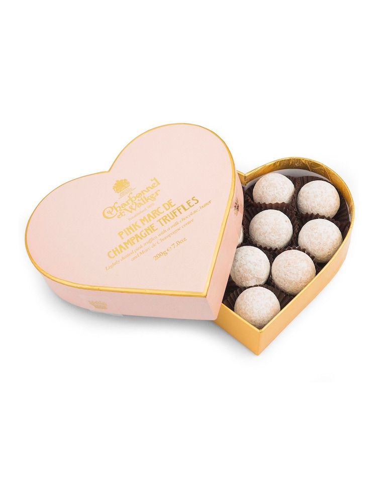 Charbonnel et Walker 200g Pink Marc de Champagne Chocolate Truffles Heart - Image 2 of 2