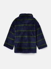 Joules Boys' Woozle Navy & Green Stripe Half Zip Borg Fleece - Image 2 of 4