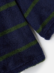Joules Boys' Woozle Navy & Green Stripe Half Zip Borg Fleece - Image 4 of 4