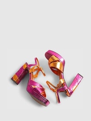 River Island Pink Terry De Havilland Metallic Swirl Platform Sandals - Image 5 of 6