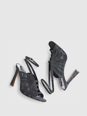 River Island Black Terry De Havilland Butterfly Caged Heeled Sandals - Image 3 of 6