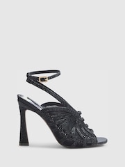 River Island Black Terry De Havilland Butterfly Caged Heeled Sandals - Image 5 of 6