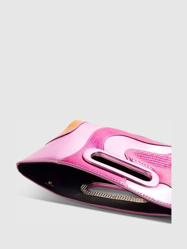 River Island Pink Terry De Havilland Swirl Print Clutch Bag - Image 6 of 6