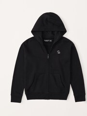 Abercrombie & Fitch Essential Full-Zip Black Hoodie - Image 1 of 5
