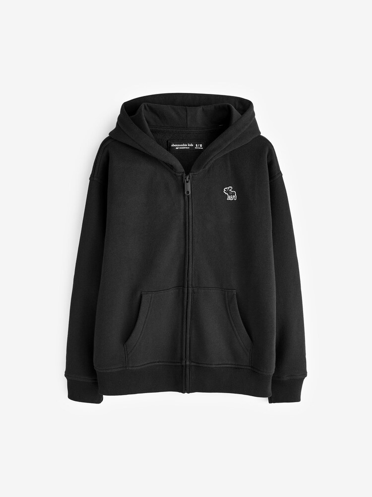Abercrombie & Fitch Essential Full-Zip Black Hoodie - Image 2 of 5