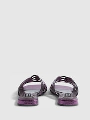 River Island Purple Terry De Havilland Butterfly Flat Mule Sandals - Image 6 of 6