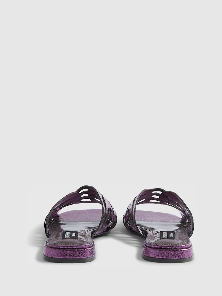 River Island Purple Terry De Havilland Butterfly Flat Mule Sandals - Image 6 of 6 River Island Purple Terry De Havilland Butterfly Flat Mule Sandals - Image 6 of 6