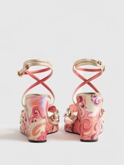 River Island Pink Terry De Havilland Gem Detail Wedges - Image 4 of 6