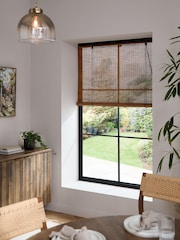 Natural/Black Ready Made Bamboo Roller Blind - Image 1 of 6