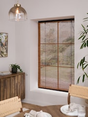 Natural/Black Ready Made Bamboo Roller Blind - Image 2 of 6