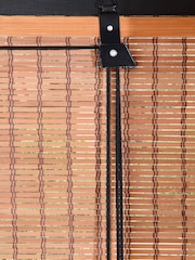 Natural/Black Ready Made Bamboo Roller Blind - Image 5 of 6