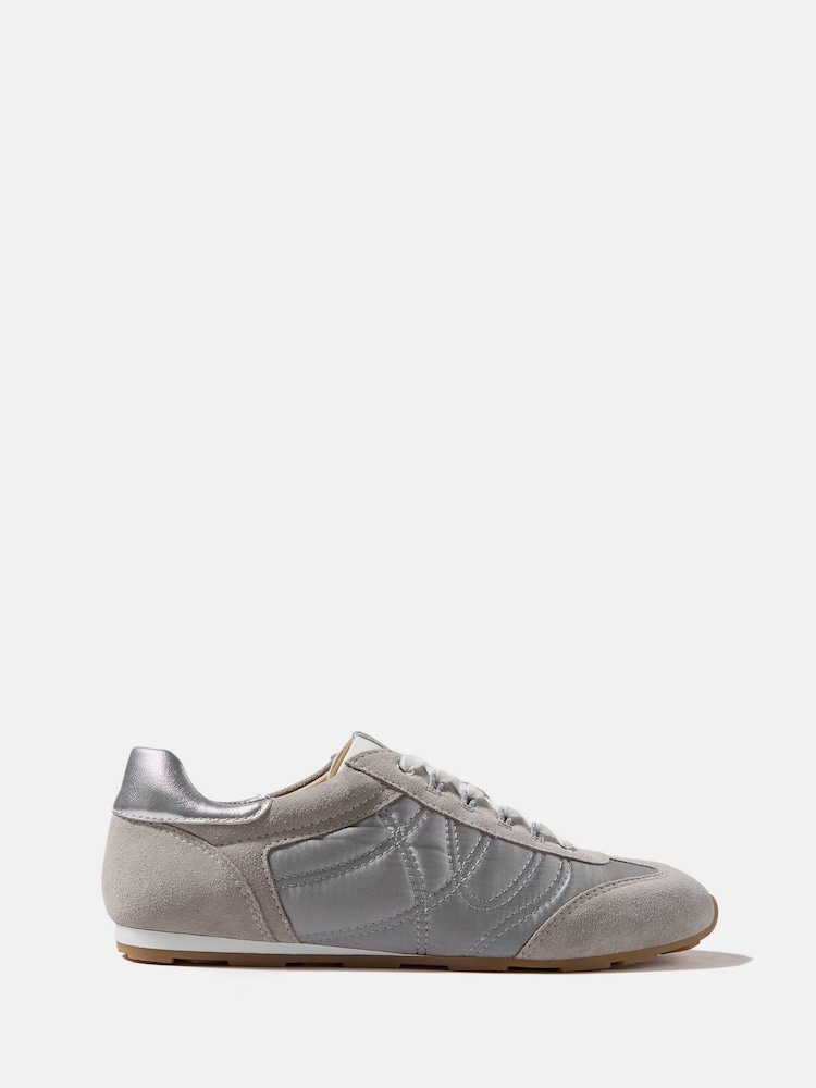Mint Velvet Grey Rach Quilted Trainers - Image 1 of 4 Mint Velvet Grey Rach Quilted Trainers - Image 1 of 4