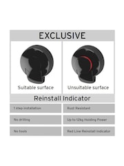 Showerdrape Chrome Suction Bottle Basket Wall Mounted Suctionloc - Image 6 of 6